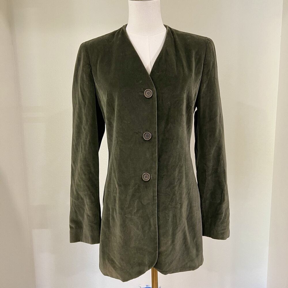 Vintage Bally Switzerland Longline Blazer Jacket Women 6 Collarless Minimalist
